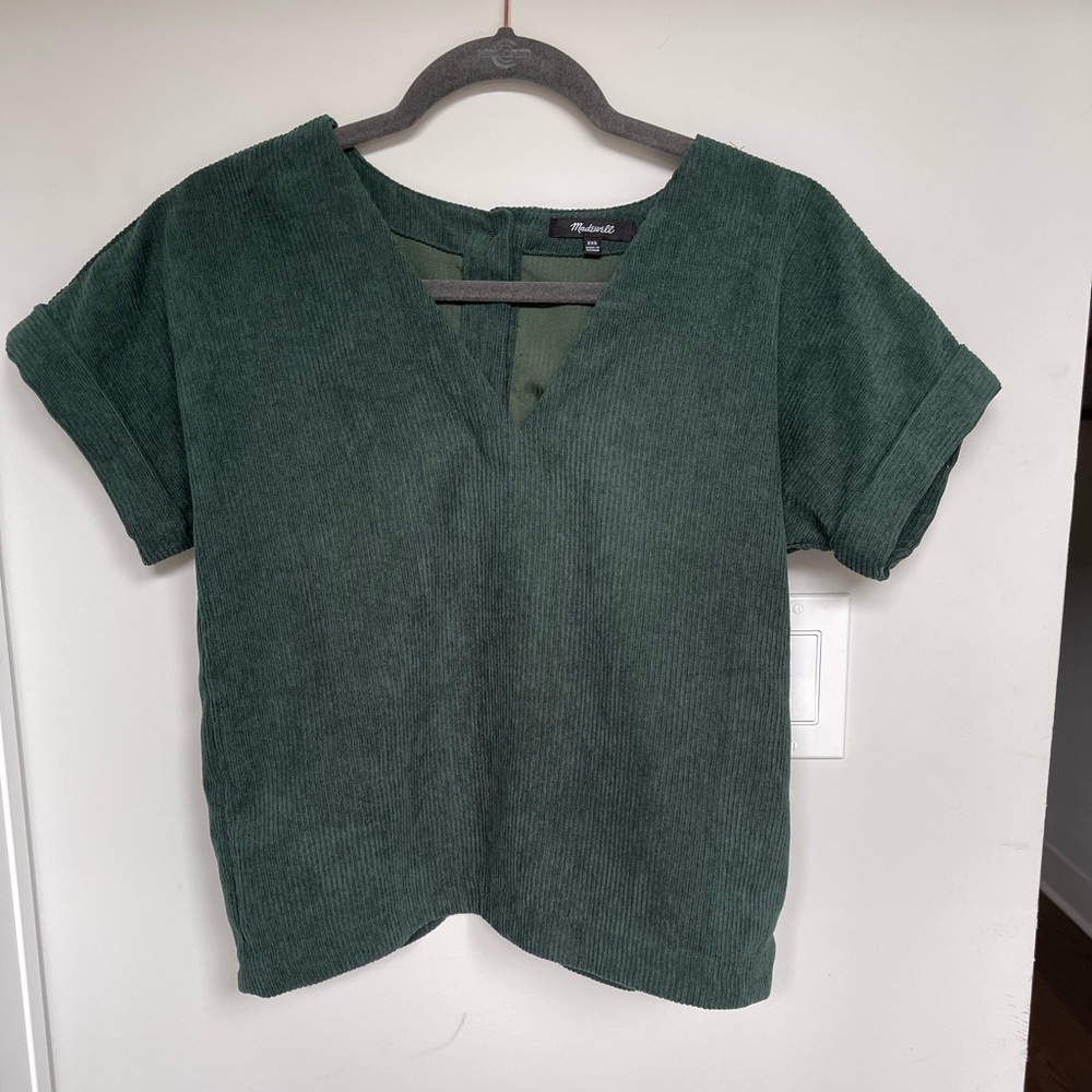 Madewell V-Neck Corduroy Top XXS